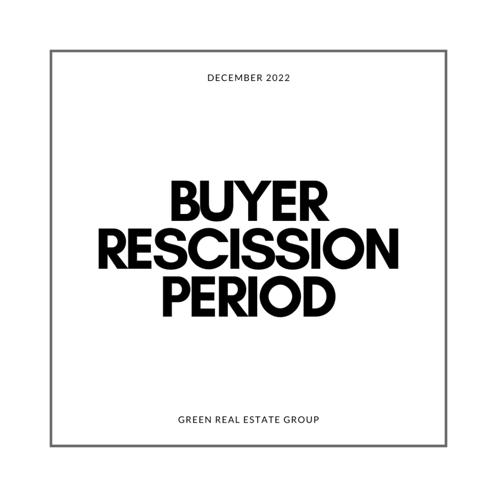 Image of the text "Buyer Rescission Period"