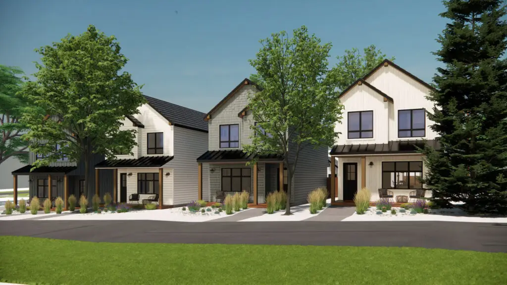 Rendering of single-family homes at The Robson development in Naramata, BC