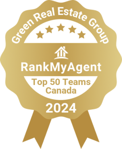 Top 50 Teams in Canada 2024 Award by Rank My Agent for Green Real Estate Group