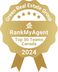 Top 50 Teams in Canada 2024 Award by Rank My Agent for Green Real Estate Group